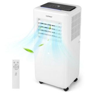 Air Conditioners | 8000 BTU Portable Air Conditioner with Remote Control and LED Digital Display White Air Conditioners Air Conditioners