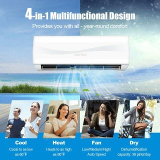 Air Conditioners | 9000 BTU 17 SEER2 208-230V Ductless Mini Split Air Conditioner and Heater White Air Conditioners Air Conditioners