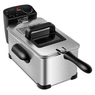 Air Fryers | 3.2 Quart Electric Stainless Steel Deep Fryer with Timer Black, Silver Kitchen Appliances Air Fryers