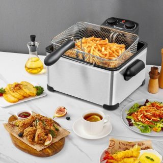 Air Fryers | Electric Deep Fryer 5.3QT/21-Cup Stainless Steel 1700W with Triple Basket Black, Sliver Air Fryers Air Fryers