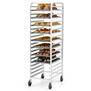 Baker’s Racks | 26 x 20 x 70 Inch 20 Sheet Aluminum Pan Rolling Bakery Rack Kitchen Organization Baker's Racks