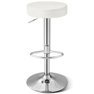 Bar Stools | 1 Piece Round Bar Stool Adjustable Swivel Pub Chair White Bar Stools Bar Stools