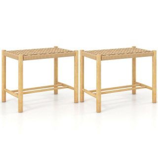 Bar Stools | 18 Inch Dining Stool Set of 2 Natural Bar Stools Bar Stools