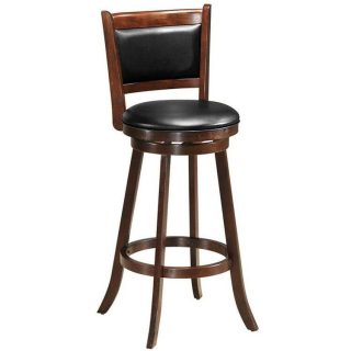 Bar Stools | 24/29 Inch Wooden Upholstered Swivel Counter Height Stool  Dining Chair Espresso, Black Bar Stools Bar Stools