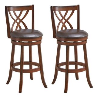 Bar Stools | 360° Swivel Counter Height Chairs with PU Leather Cushioned Seat and Footrests Bar Stools Bar Stools