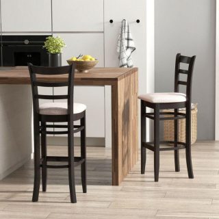 Bar Stools | Bar Chairs with Ergonomic Backrest and Comfy Footrest and Soft Padded Seat Bar Stools Bar Stools