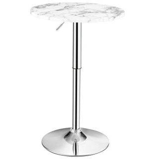 Bar Tables | 360° Swivel Round Pub Table with Height Adjustable White Bar Tables Bar Tables