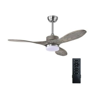 Ceiling Fans | 48 Inch Wood Ceiling Fan with LED Lights and 6 Speed Levels Silver Ceiling Fans Ceiling Fans