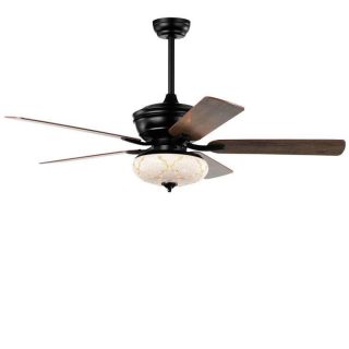 Ceiling Fans | 52 Inch Ceiling Fan with 3 Wind Speeds and 5 Reversible Blades Black Ceiling Fans Black