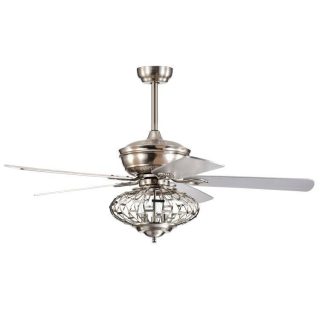 Ceiling Fans | 52 Inches Ceiling Fan with Wooden Blades and Remote Control Silver Lighting Ceiling Fans