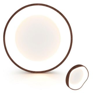 Ceiling Lights | 24W Modern LED Mount Ceiling Light with Wood Pattern and Metal Frame Brown Ceiling Lights Brown