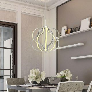 Ceiling Lights | Modern Dimmable Warm White LED Chandelier Chrome Finished Ceiling Lights Ceiling Lights