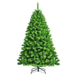 Christmas | 4.5/6.5/7.5 Feet Unlit Artificial Christmas Tree with Metal Stand Green Christmas Christmas