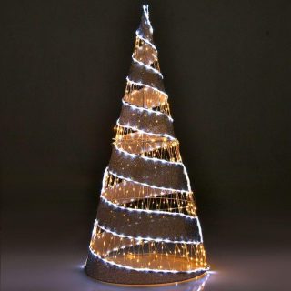 Christmas | 5 Feet Pre-lit Christmas Cone Tree with 300 Warm White and 250 Cold White LED Lights Christmas Christmas