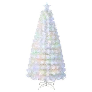 Christmas | 5/6/7 Feet Pre-Lit Fiber Optic White Snow-Flocked Artificial Christmas Tree Christmas Christmas