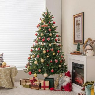 Christmas | 6 Feet Artificial Xmas Tree with 500 Warm Yellow Incandescent Lights Christmas Christmas