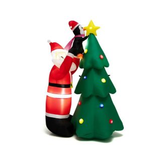 Christmas | 6 Feet Inflatable Christmas Tree and Santa Claus with LED and Air Blower Colorful Christmas Christmas