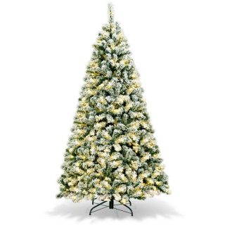 Christmas | 6 Feet Pre-Lit Premium Snow Flocked Hinged Artificial Christmas Tree Christmas Christmas