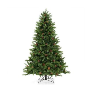 Christmas | 6/7 FT Artificial Christmas Tree with Pine Cones and Adjustable Brightness Christmas Christmas