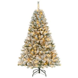 Christmas | 6/7/8 Feet Artificial Xmas Tree 3-Minute Quick Shape Green & White Christmas Christmas