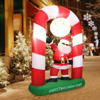 Christmas | 7.5 Feet Inflatable Christmas Lighted Santa Claus Shown On The Picture Christmas Christmas