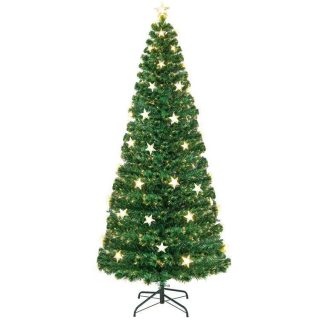 Christmas | Prelit Fiber Optic Christmas Tree with Warm White Lights Green Christmas Christmas