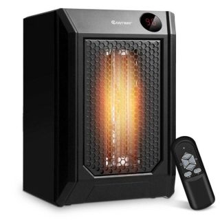 Climate Control Appliances | 1500 W Remote Control Portable Electric Digital Quartz Space Heater Black Climate Control Appliances Black