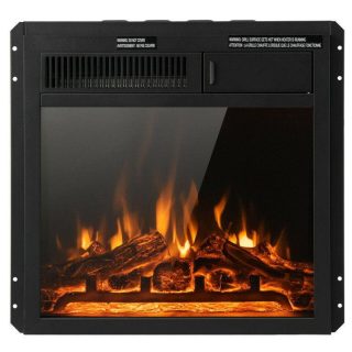 Climate Control Appliances | 18/22.5 Inch Electric Fireplace Insert with 7-Level Adjustable Flame Brightness Black Climate Control Appliances Black