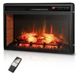 Climate Control Appliances | 26 Inch Recessed and Freestanding Fireplace Heater with 3-Level Flame and 6H Timer Black Climate Control Appliances Black