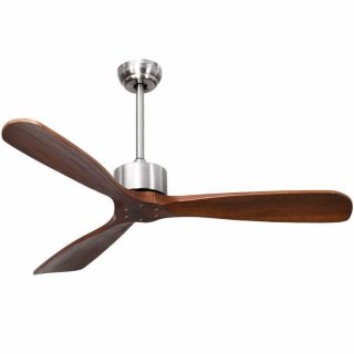 Climate Control Appliances | 52 Inch Modern Brushed Nickel Finish Ceiling Fan with Remote Control Silver Climate Control Appliances Climate Control Appliances