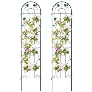 Decorative Fencing & Flooring | 2 Pack 86.5 x 20 Inches Metal Garden Trellis for Climbing Plants Green Decorative Accessories Decorative Fencing & Flooring