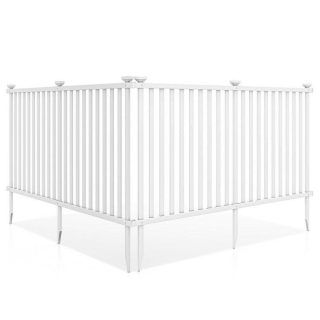 Decorative Fencing & Flooring | 2 Piece 80 x 51 Inch Vinyl Picket Fence for Garden White Decorative Accessories Decorative Fencing & Flooring