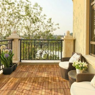 Decorative Fencing & Flooring | 27 Pieces Acacia Wood Interlocking Patio Deck Tile Natural Decorative Accessories Decorative Fencing & Flooring