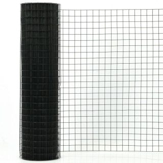 Decorative Fencing & Flooring | 36 x 50 Inch Hardware Cloth 16 Gauge Black Vinyl Coated Welded Wire Mesh 1.5 Inch Black Decorative Accessories Black