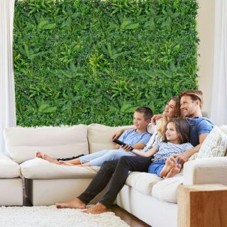 Decorative Fencing & Flooring | 4 Pieces 20 x 20 Inch Artificial Hedge Boxwood Panels with Diverse Leaves Decorative Accessories Decorative Fencing & Flooring