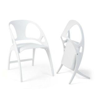 Dining Chairs | Folding Dining Chairs Set of 2 with Armrest and High Backrest White Dining Chairs Dining Chairs