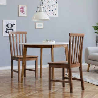 Dining Chairs | Set of 2 Dining Chairs with Solid Wooden Legs Walnut Dining Chairs Dining Chairs