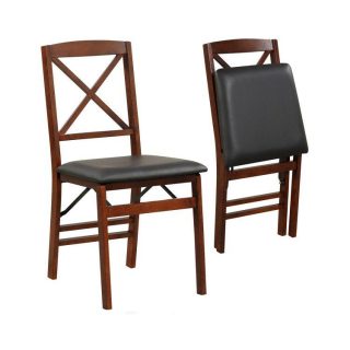 Dining Chairs | Set of 2 Folding Dining Chairs with 400 LBS Capacity Brown Dining Chairs Brown