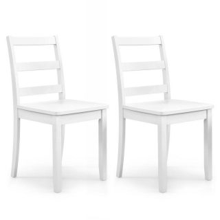 Dining Chairs | Set of 2 Wood Dining Chairs with Solid Rubber Wood Legs White Dining Chairs Dining Chairs