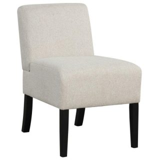 Dining Chairs | Upholstered Living Room Chair with Rubber Wood Legs Beige Dining Chairs Beige