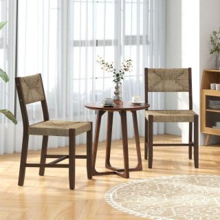 Dining Chairs | Wooden Dining Chair Set of 2 for Kitchen Dining Room Brown Dining Chairs Brown