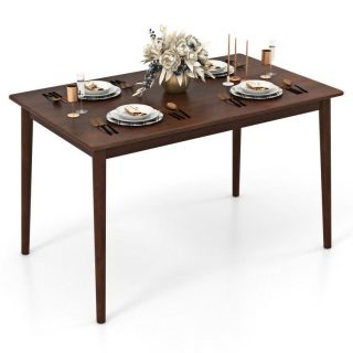 Dining Tables | 48 Inches Wooden Dining Table for 4 People Brown Dining Tables Brown