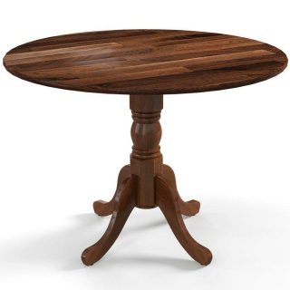 Dining Tables | Wooden Dining Table with Round Tabletop and Curved Trestle Legs Walnut Dining Tables Dining Tables