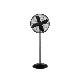 Fans | 16 Inch Pedestal Standing Fan Oscillating Pedestal Fan with 3 Speeds and Adjustable Height Black Climate Control Appliances Black