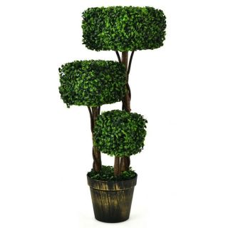 Faux Plants | 36 Inch Artificial Boxwood Topiary UV Protected Indoor Outdoor Tree Green Decorative Accessories Faux Plants