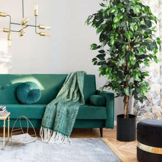 Faux Plants | 6 Feet Artificial Ficus Silk Tree Green Decorative Accessories Faux Plants