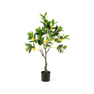 Faux Plants | Artificial Lemon Tree 2.6/4/5.2 Feet Tall Fake Lemon Plant wuth Lemon Fruits Green+Yellow+Black Decorative Accessories Faux Plants