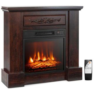 Fireplaces | 1400W TV Stand Electric Fireplace Mantel with Remote Control Natural Climate Control Appliances Climate Control Appliances