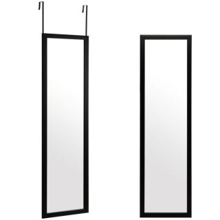 Floor & Full Length Mirrors | 47 x 13 Inch Full Length Wall Mounted Mirror with PS Frame and Explosion-proof Film Black Floor & Full Length Mirrors Black