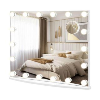 Floor & Full Length Mirrors | Vanity Mirror with 18 Dimmable LED Bulbs and 3 Color Lighting Modes White Floor & Full Length Mirrors Floor & Full Length Mirrors